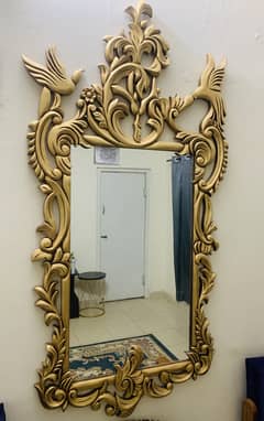 Brand New victorian Mirror golden colour. Used for 3 months only. 0