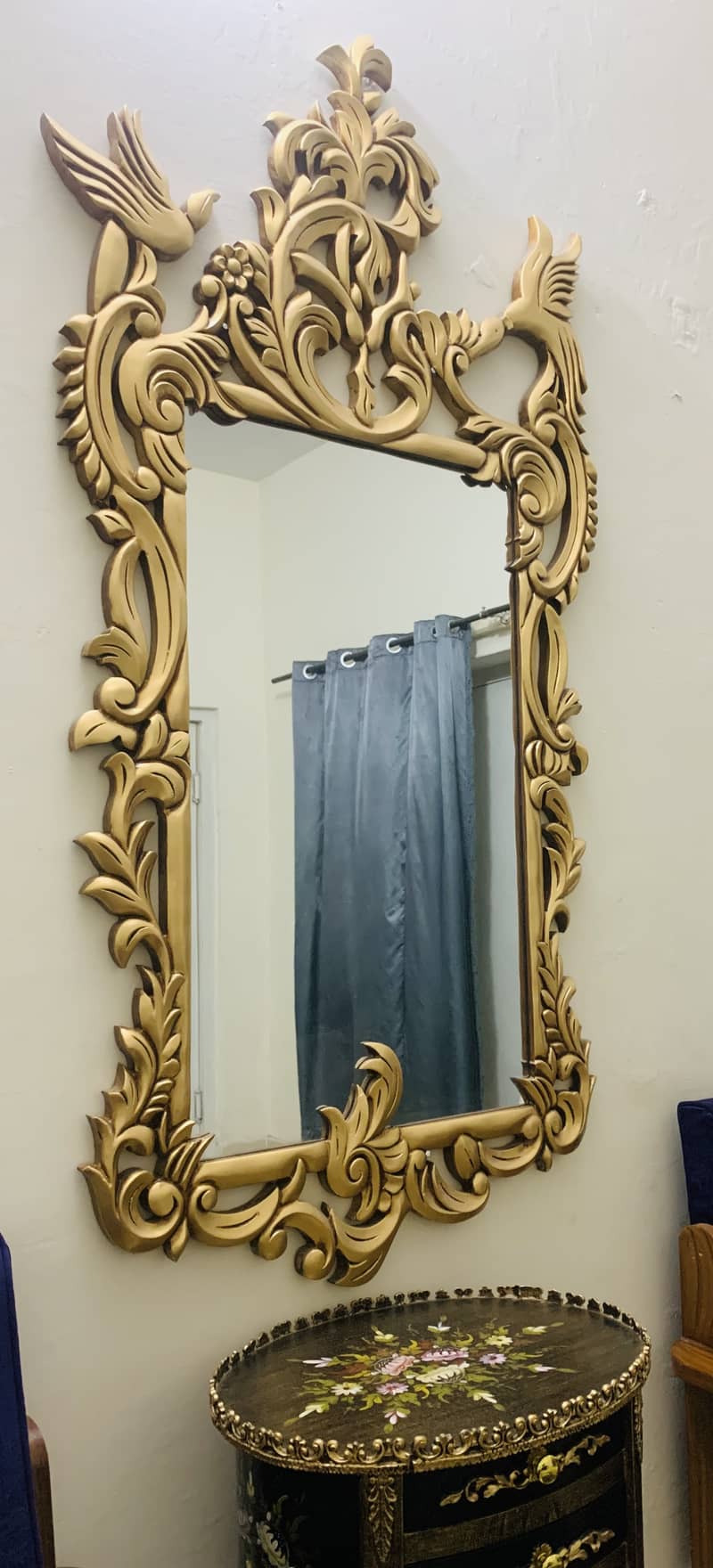 Brand New victorian Mirror golden colour. Used for 3 months only. 2