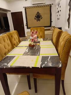 marble 6 seater dining tabel