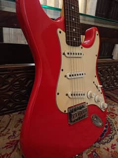 Red Electric Guitar Stratocaster Single Coil Pickups