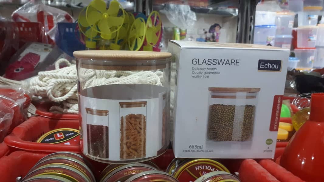 Mini Glass Jars with Bamboo Lids, 685 ML Spice Jars, Food Storage 10