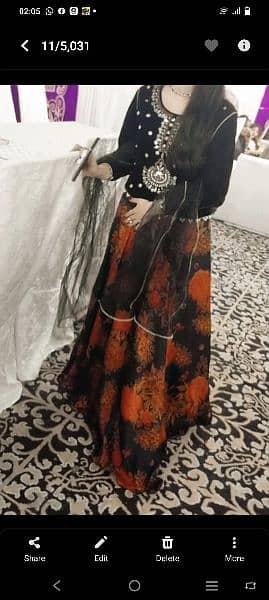 silk skirt with light velvet kurti and net dupatta 2