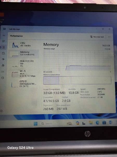 HP Touch Screen Laptop 16gb Ram 256gb SSD 4