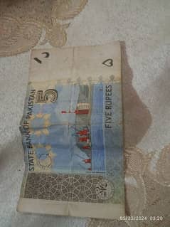 5 FIVE RUPEES
