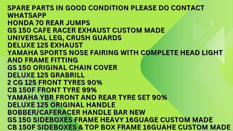 USED SPARE PARTS IN GOOD CONDITION PLEASE CHECK 1