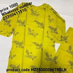 2 pc women's stitched linen printed suit