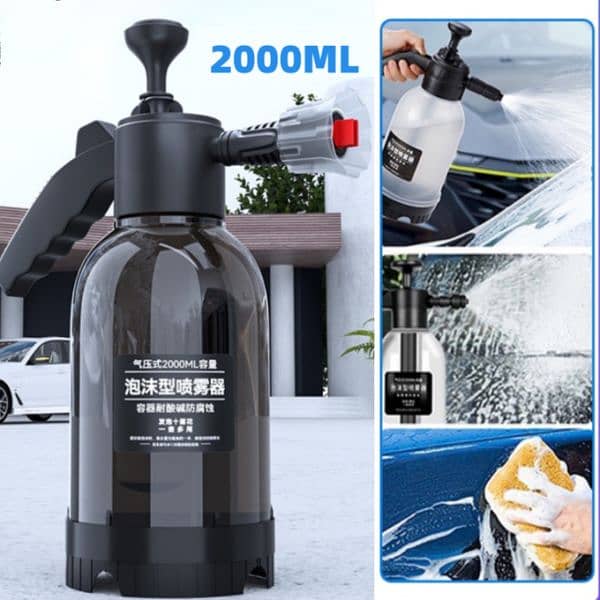 Portable High Pressure Car Wash Foam Sprayer  2L (Black) | Manual 2