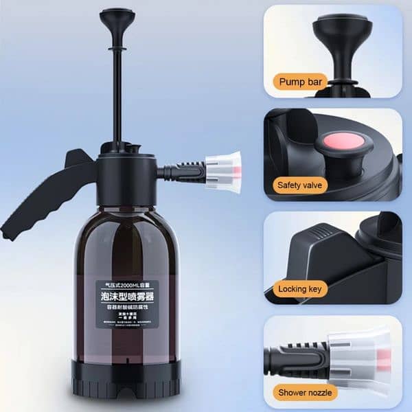 Portable High Pressure Car Wash Foam Sprayer  2L (Black) | Manual 9