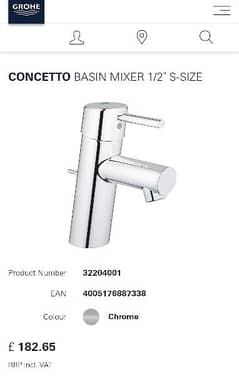 Grohe Basin Mixer Concetto and Eurostyle