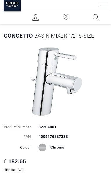 Grohe Basin Mixer Concetto and Eurostyle 0