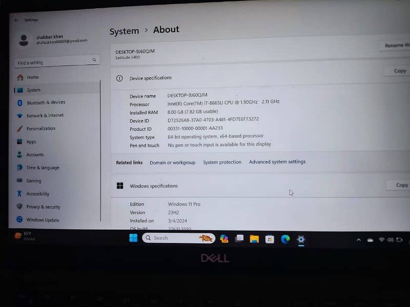 Dell i7 8th generation Laptop 2