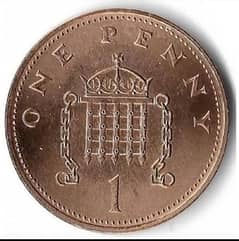 one penny british 0