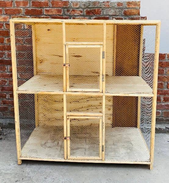 DOUBLE PORTION Solid wood cage 6