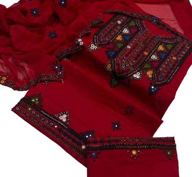 Tharri Style Balochi Balochi Embroidery With Miror Work Hand Made 5
