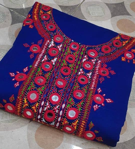 Tharri Style Balochi Balochi Embroidery With Miror Work Hand Made 17