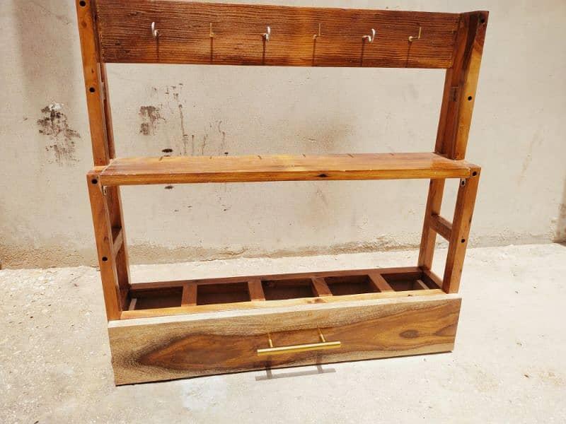 High glossy wooden kitchen rack 5