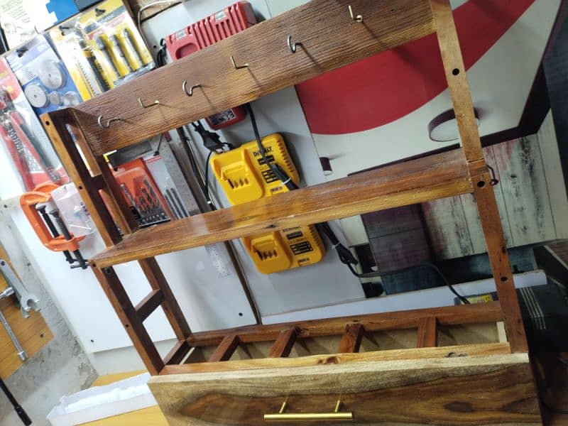 High glossy wooden kitchen rack 8