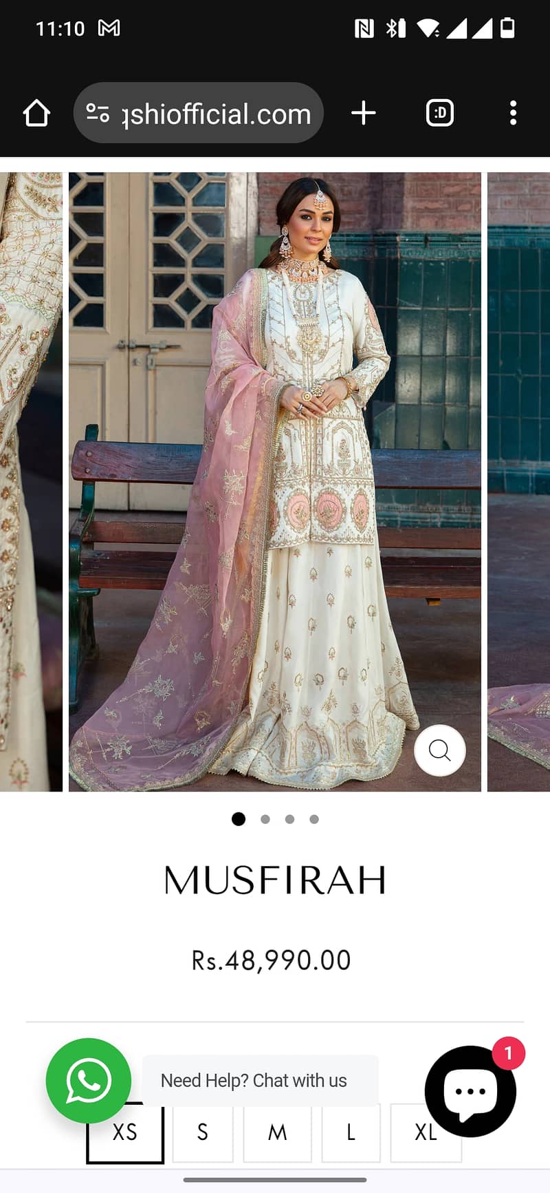 Wedding Dress, fancy, party, Naqshi, size small, nikah dress, raw silk 7