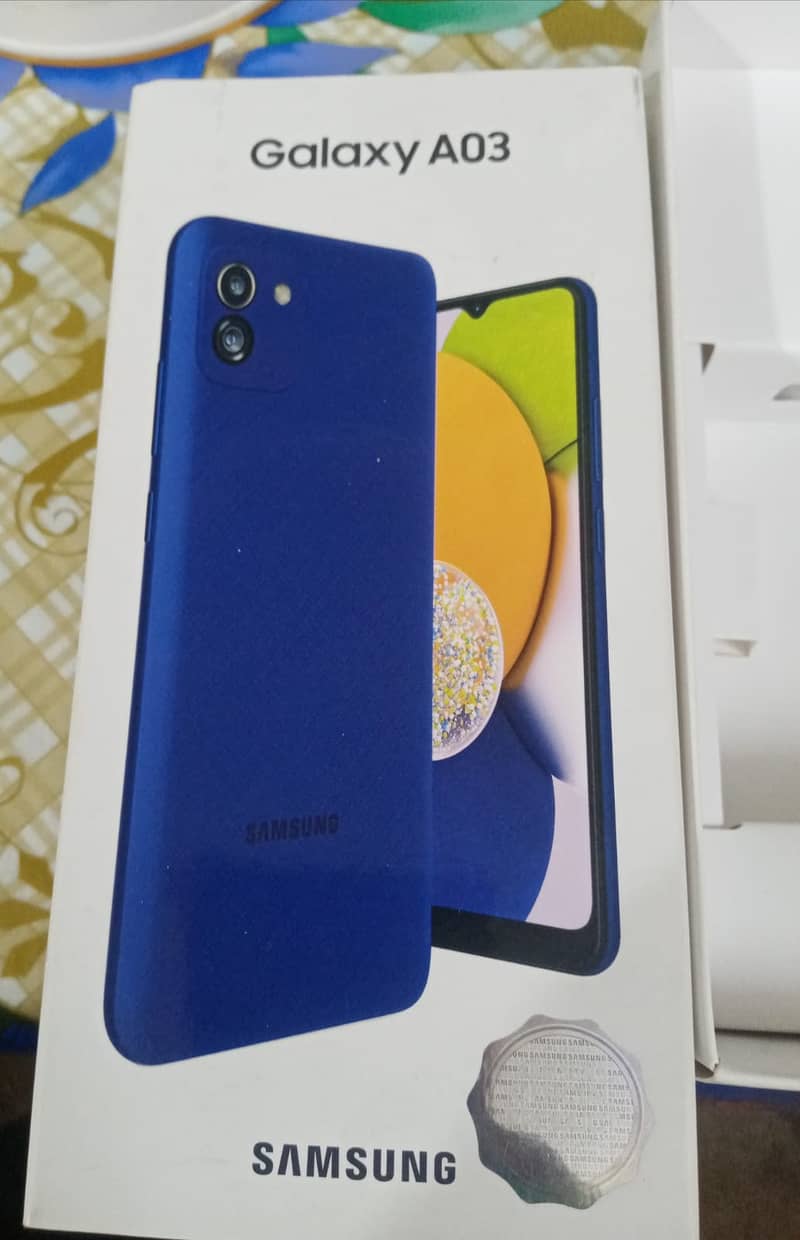 Samsung A03 mobile with box and charger (Best Condition) Blue color. 4