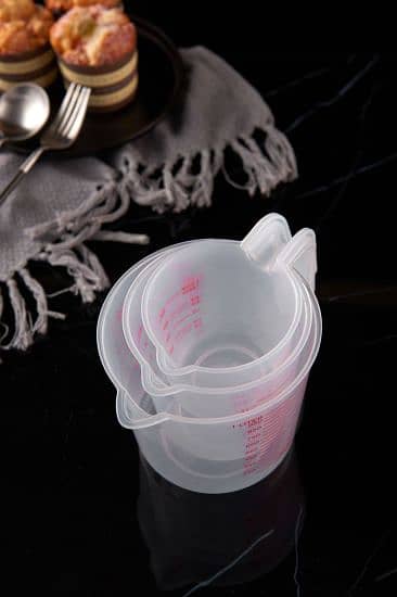 3 Pcs 250-500-1000 ML Plastic Transparent Graduated Measures Cup . 1