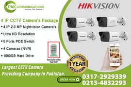 4 IP Cameras Package Hik Vision (Authorized Dealer)
