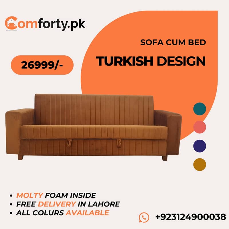 Double Sofa Cum bed|Molty|Sofa Combed|Chair set |Turkish|L-Shape |Sofa 9