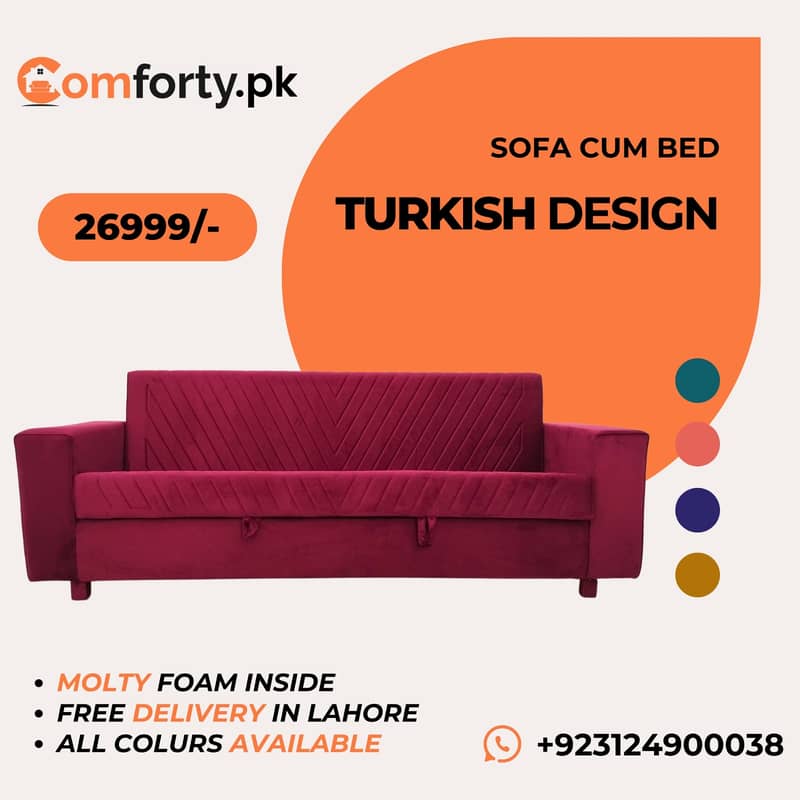 Double Sofa Cum bed|Molty|Sofa Combed|Chair set |Turkish|L-Shape |Sofa 11