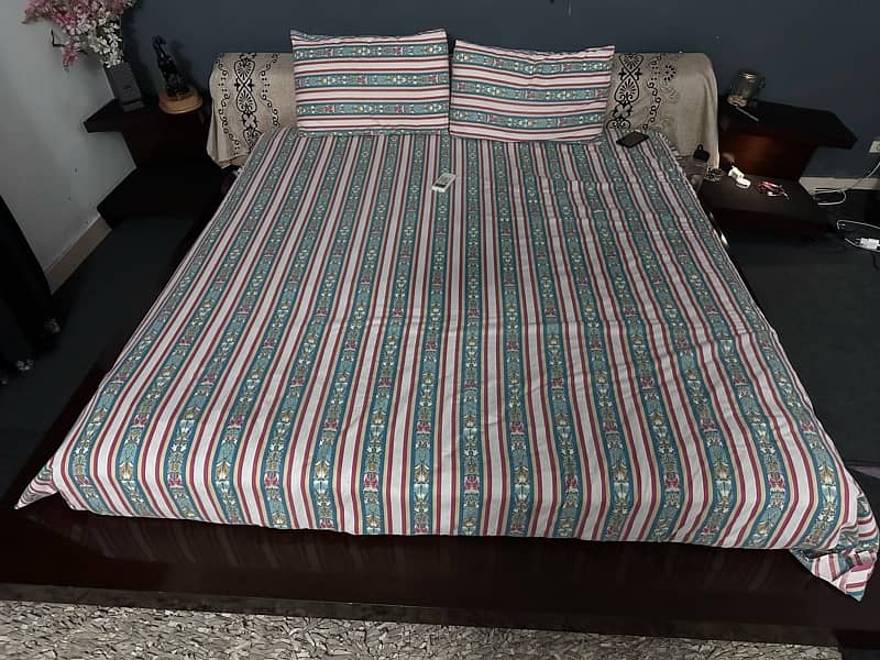bed set / Queen bed / side table / wooden bed / double bed 0