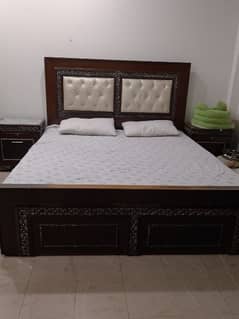 bed set king size bed with side tables and dressing table . 03069292196