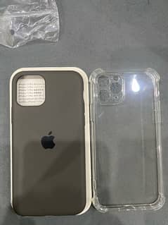 iphone 11 pro official silicon case and transparent case 0
