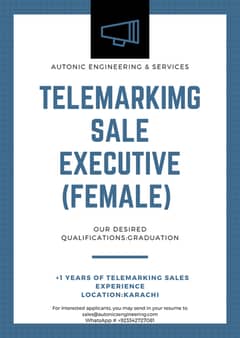 Telemarkimg sale executive (Female)
