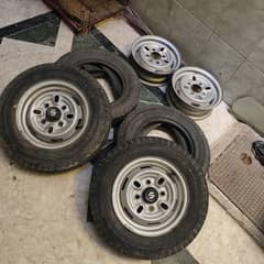Suzuki pick up tyre and rims very less used good condition