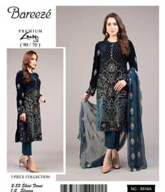 3 Pcs Lawn Embroidered Collection Unstitched 0
