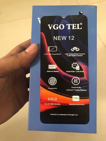 new phone vgo tel 64gb with waranty with all Accesories r 5