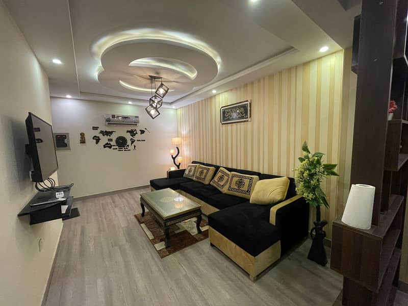 Lavish Furnished one Bed 600 square fit flat DD block near canal road for sale. 1