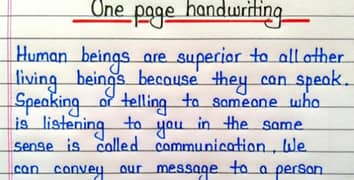 Handwriting assignment