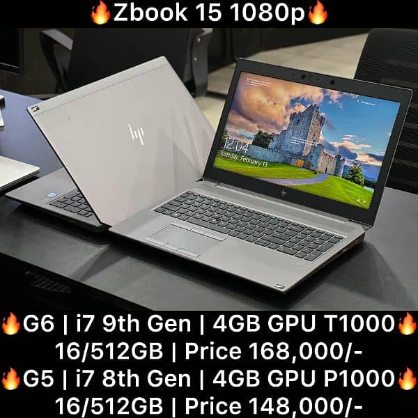HP Zbook Studio G6 G7 G8 i9 10th i5 i7 4GB GPU T2000 RTX3000 P1000 1