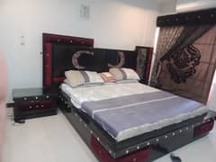 bed set with side tables n dressing table with its stool