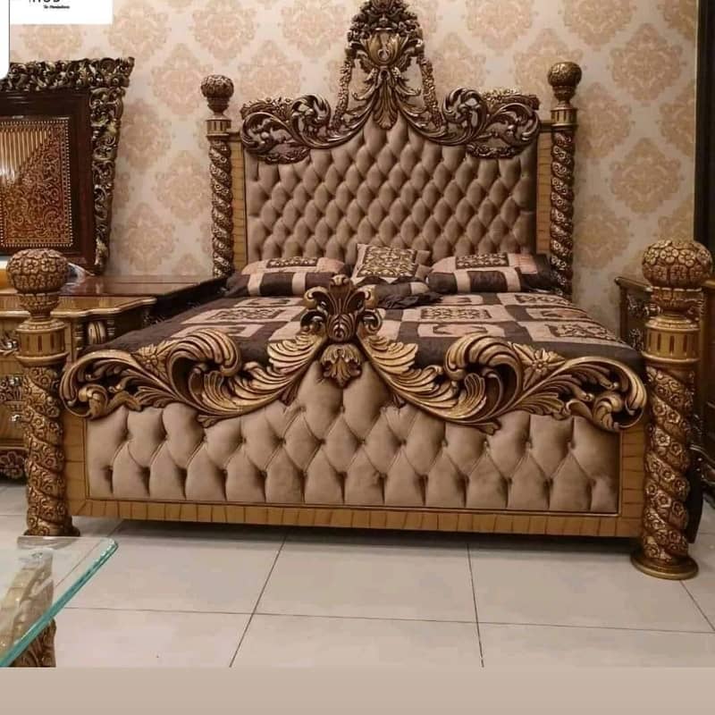 Bed set & Side Table , King Size Bed , Poshish Bed 1