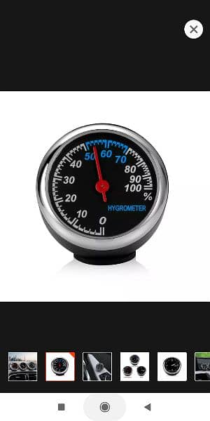 3Pcs/Set Mini Car Clock Car Thermometer Hygrometer Durable Quart 11
