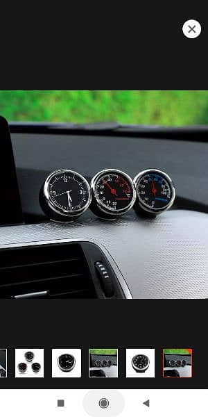 3Pcs/Set Mini Car Clock Car Thermometer Hygrometer Durable Quart 18