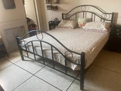 King Size Iron Double Bed with Master Crest Spring Mattress