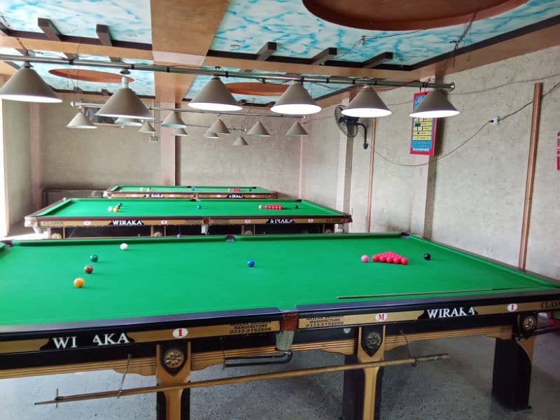Snooker Club 2 table 6 by 12 1 table 5 by 10 2