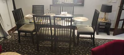 Dining Table with 6 chairs (good condition)