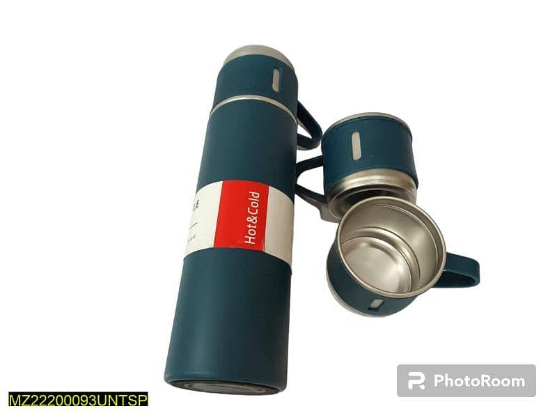 stainless steel vacuum flask with 2 cups 2