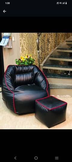 sparkle sofa leather bean bag chair with stool
