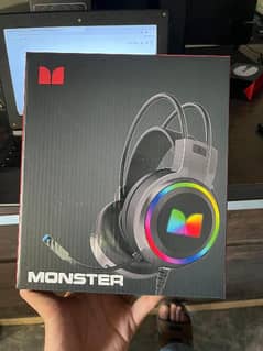 Monster RGB gaming headphone active noise cancelation with base audio