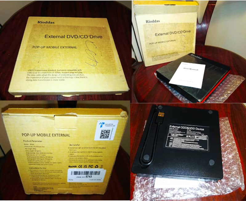 Original New Amazon Pop-Up USB Portable External Rioddas DVD/CD Drive 6