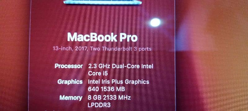 Macbook pro 2017 8GB-256GB 5