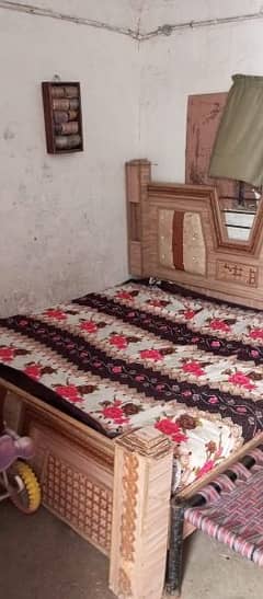 Wooden Bed Only With Mattress